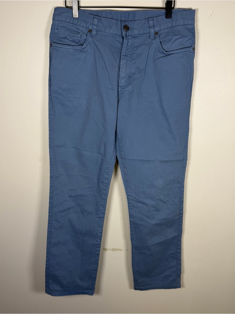 Zegna Men’s Blue Stretch Cotton 5 Pocket Pants Trousers Size 34x30 Chino Luxury
